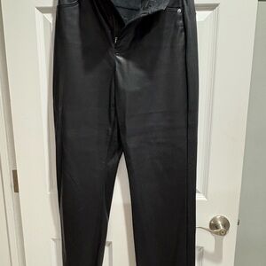 Express Black Fleece-Lined Pants with Branded Waist